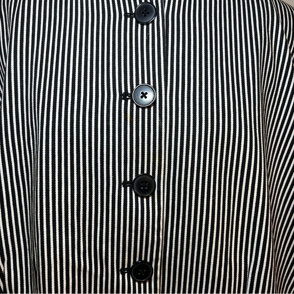 Chaps Black & White Striped 3/4 Sleeve Women’s Blazer Size 24W - Picture 2 of 5